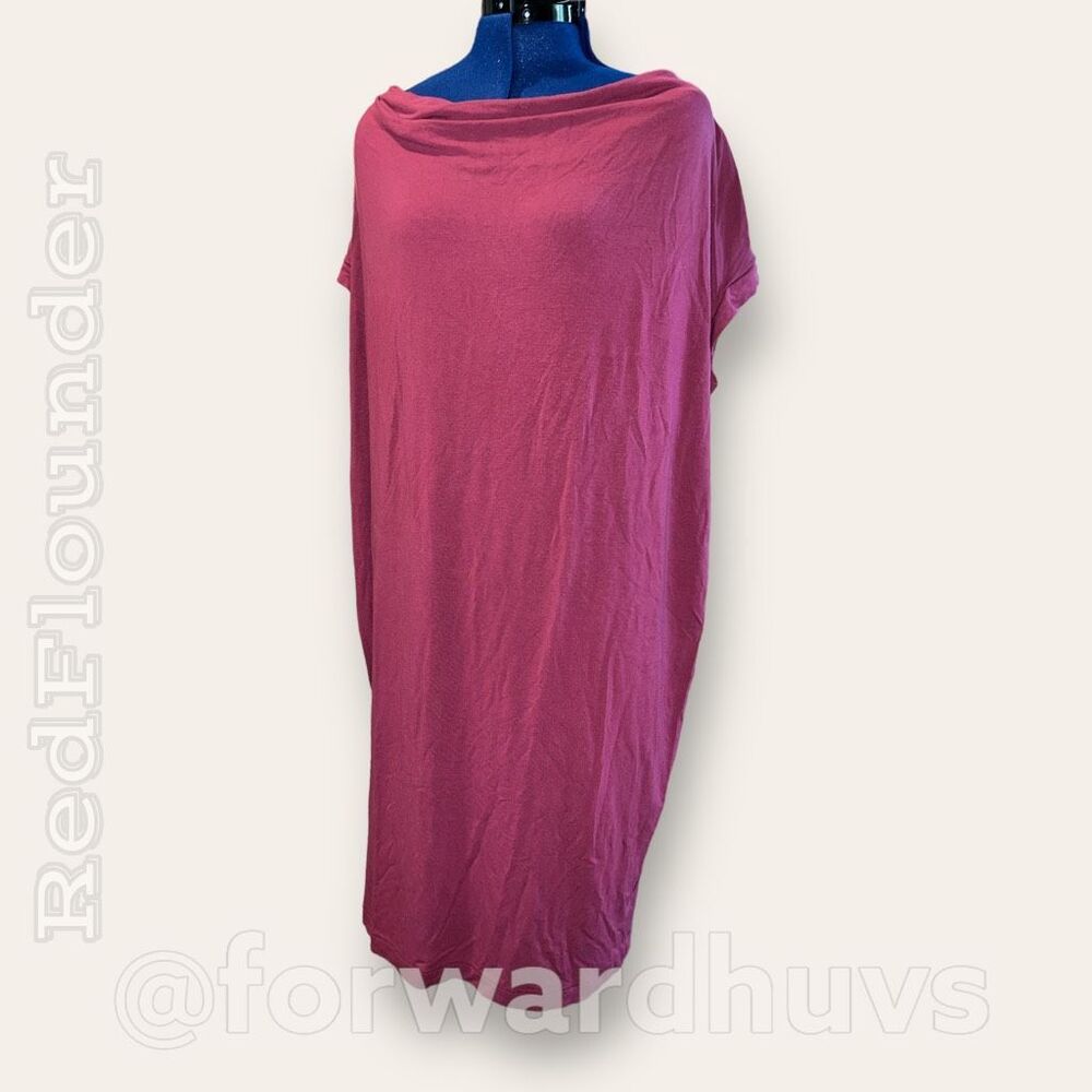 Eileen Fisher Jersey Cowl Neck Dress Boysenberry Large